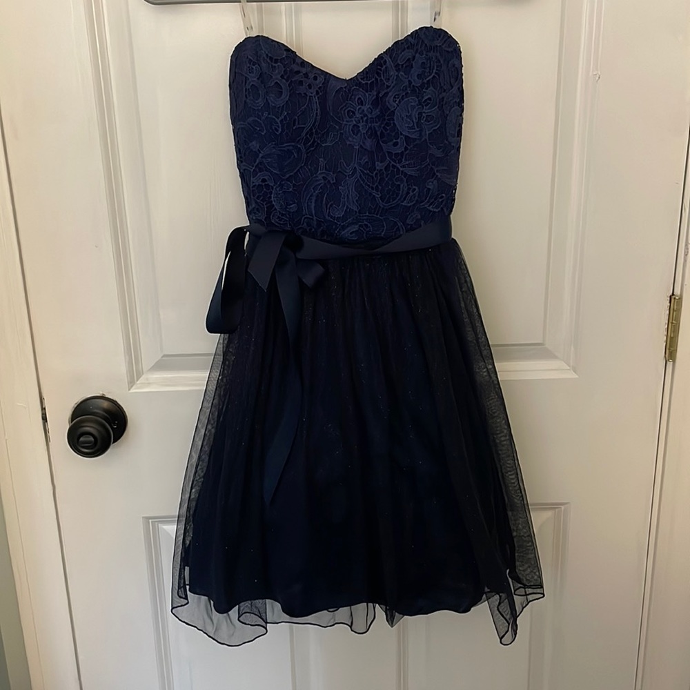 Strapless blue ballet style dress. TAGS STILL ON. Size 3. Juniors